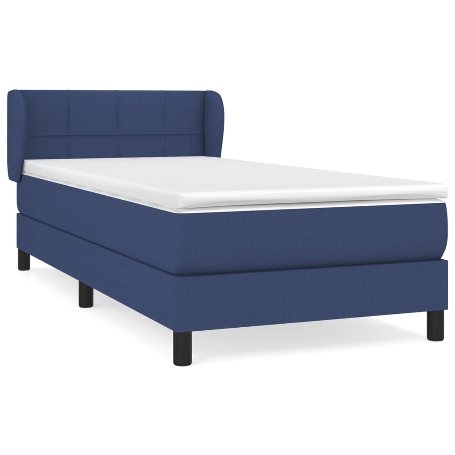 vidaXL Boxspringbett mit Matratze Blau 90x200 cm Stoff 3126219 günstig online kaufen