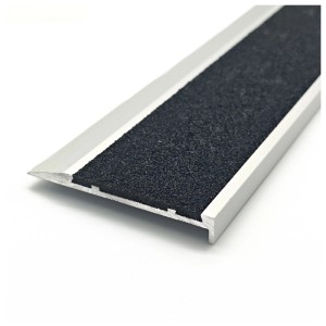 Floordirekt Treppenkantenprofil Tech Aluminium Anti-Rutsch-Profil Carborundum-Einlage 134 cm