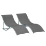 Outsunny Sonnenliegen 2er-Set, ergonomisch geformt, dunkelgrau. Gartenliegen für entspannte Stunden.
