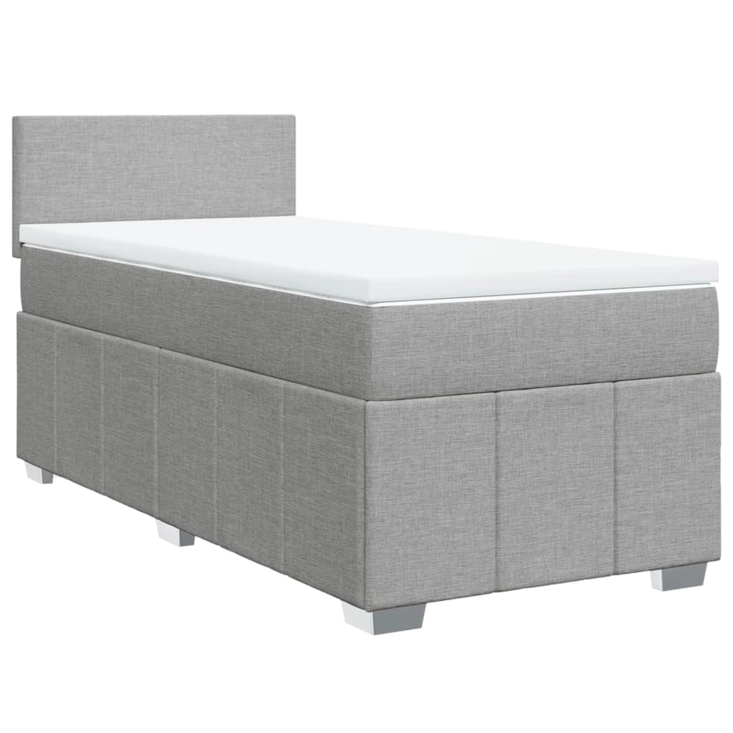 vidaXL Boxspringbett mit Matratze Hellgrau 90x190 cm Stoff 3286916 günstig online kaufen