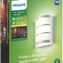 Philips LED-Außenwandleuchte Python aus Edelstahl, warmweißes Licht.