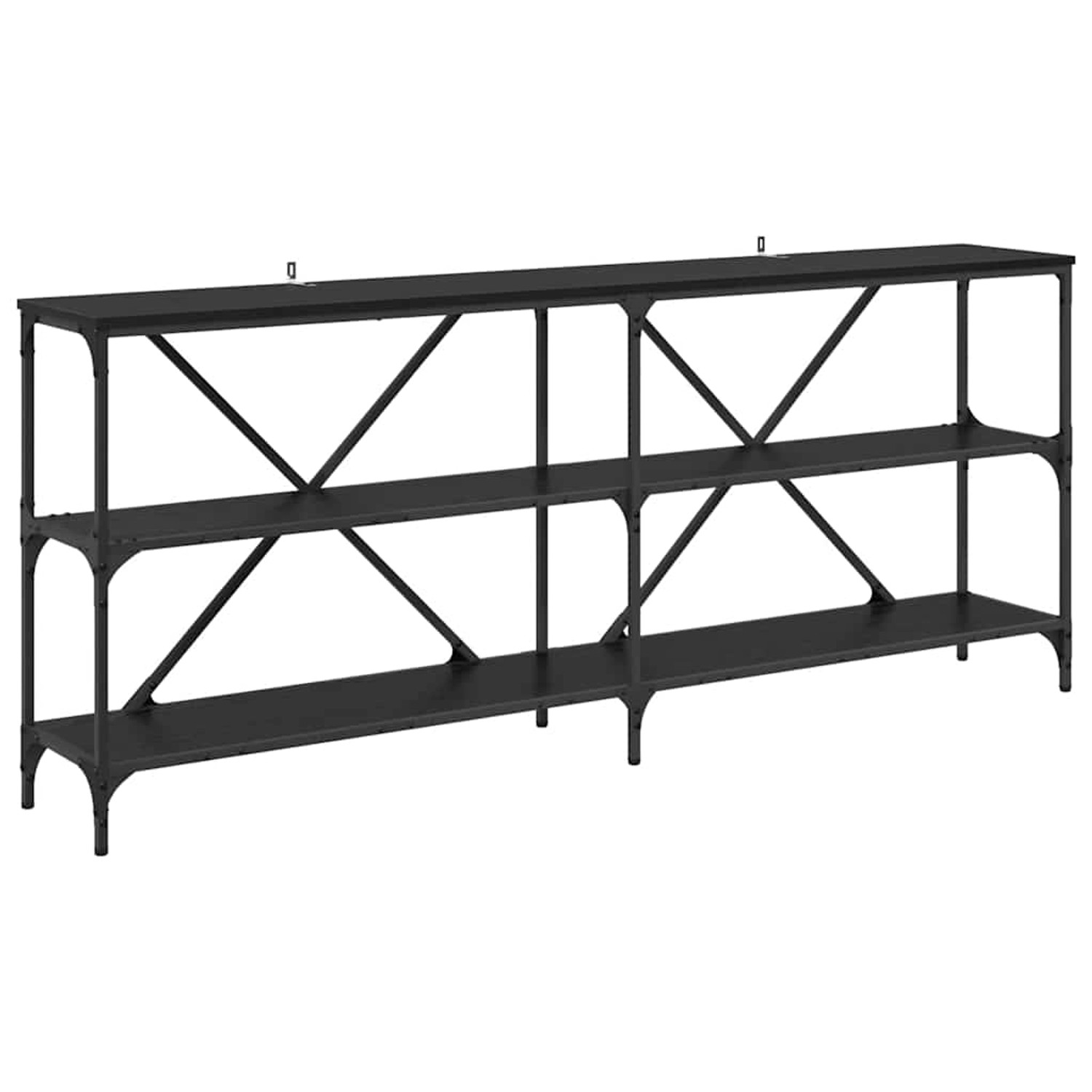 vidaXL Konsolentisch mit Regal Schwarz Eichen-Optik 180 x 30 x 75 cm 881907 günstig online kaufen