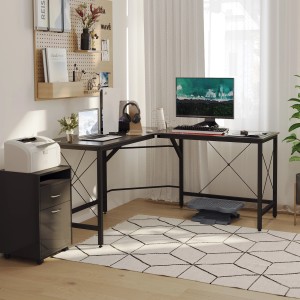 HOMCOM Computertisch L-Form Winkelschreibtisch in einem Homeoffice.