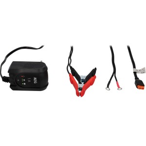 AEG Mikroprozessor-Batteriepulser MB 1.0 für Autoelektrik mit Ladekabel und Klemmen.