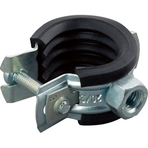 Schallschutzrohrschelle, 20-23 mm, Stahl verzinkt, mit Gummidämpfung, zur Rohrbefestigung, 10er-Set.