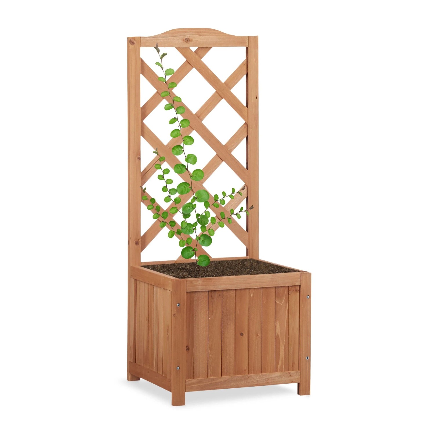 Relaxdays Rankkasten Tannenholz Wetterfest mit Rankgitter 90 cm x 36 cm x 36 cm 2,3 kg