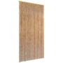 Brauner Insektenschutz Türvorhang aus Bambus, 90x220 cm, mit Holzleiste.