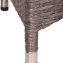 Detailansicht: Weidengraues Geflecht und silberne Füße des Garden Pleasure Gartenmöbel-Sets Braga.