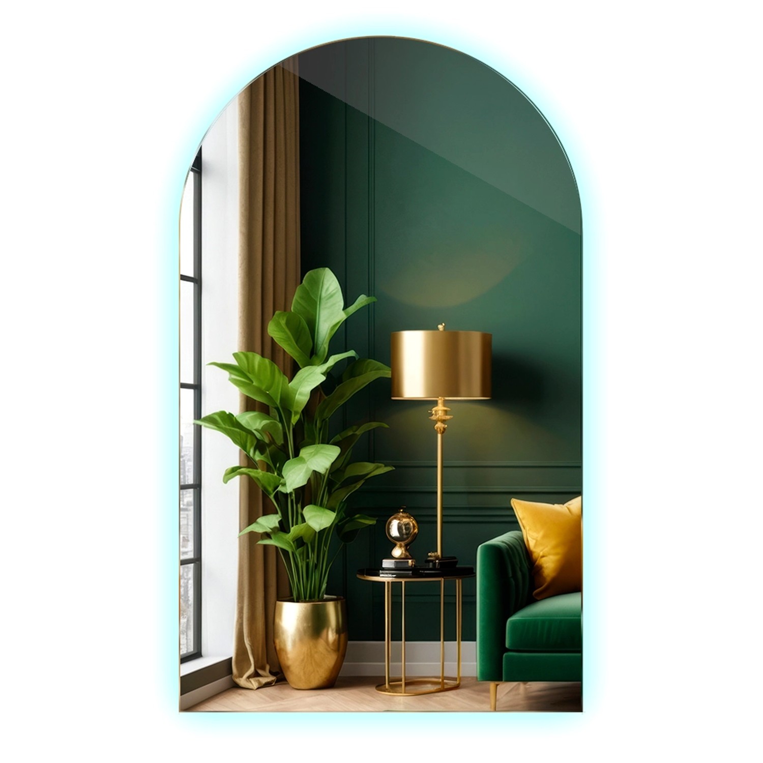 Tulup LED Spiegel Hintergrundbeleuchteter LED Spiegel Bad 50x90 cm LED Spiegel mit Abgerundeten Ecken Minimalistischer L...