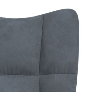 Detailaufnahme: Dunkelgrauer Relaxsessel aus Samt mit quadratischer Steppung.