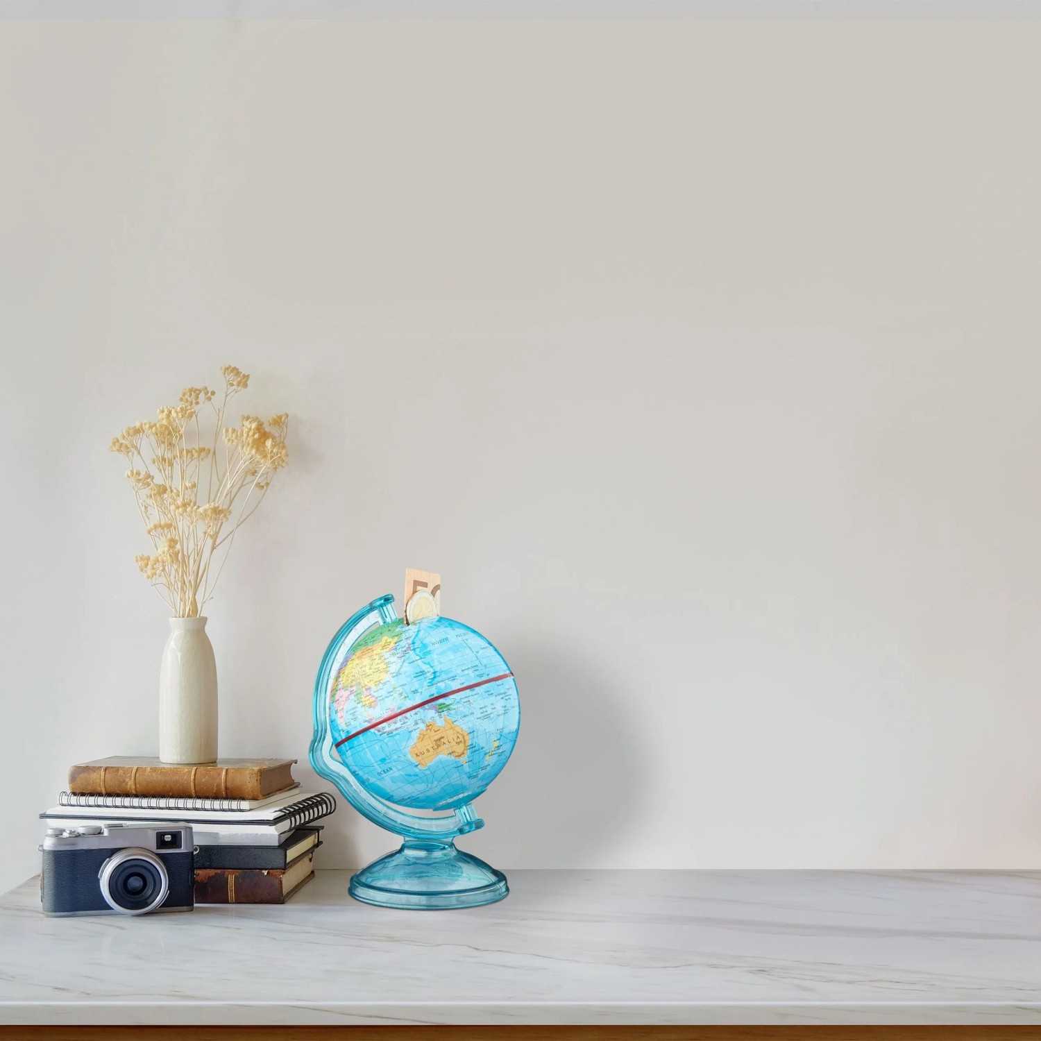 Relaxdays Spardose Globus Drehbar Bunt 16,5 cm x 14 cm x 14 cm_2