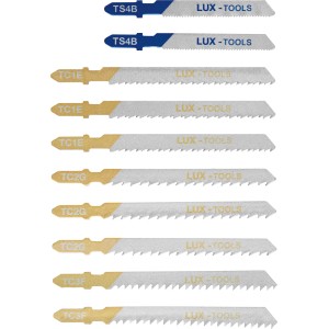LUX Stichsägeblatt-Set, 10-teilig, T-Schaft für Holz, Metall und Kunststoff.