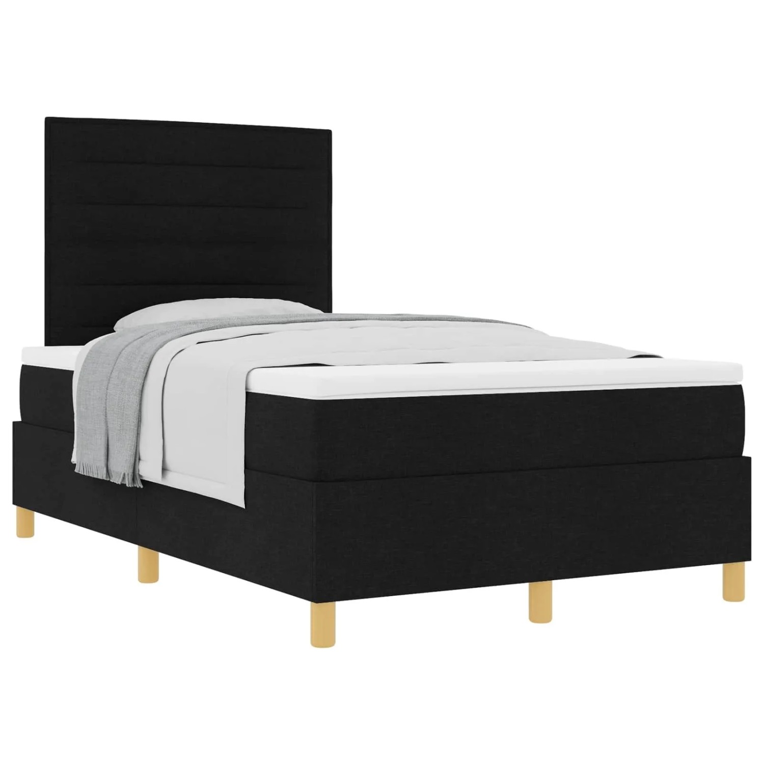 vidaXL Boxspringbett mit Matratze Schwarz 120 x 190 cm Stoff 3339527 günstig online kaufen