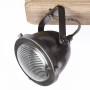 Detailaufnahme: 2er Spot Carmen Wood Burned Steel, Metall/Holz, verstellbarer Strahler.