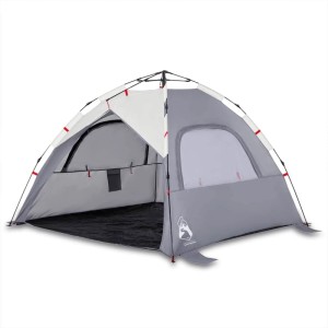 vidaXL Strandzelt 3 Personen Grau Quick Release Wasserdicht 4005316