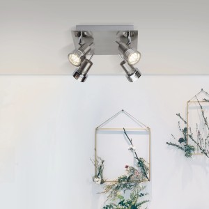 Brilliant LED-Spot Kassandra, 4-flammig, Eisen/Chrom, Deckenleuchte für Innenräume.