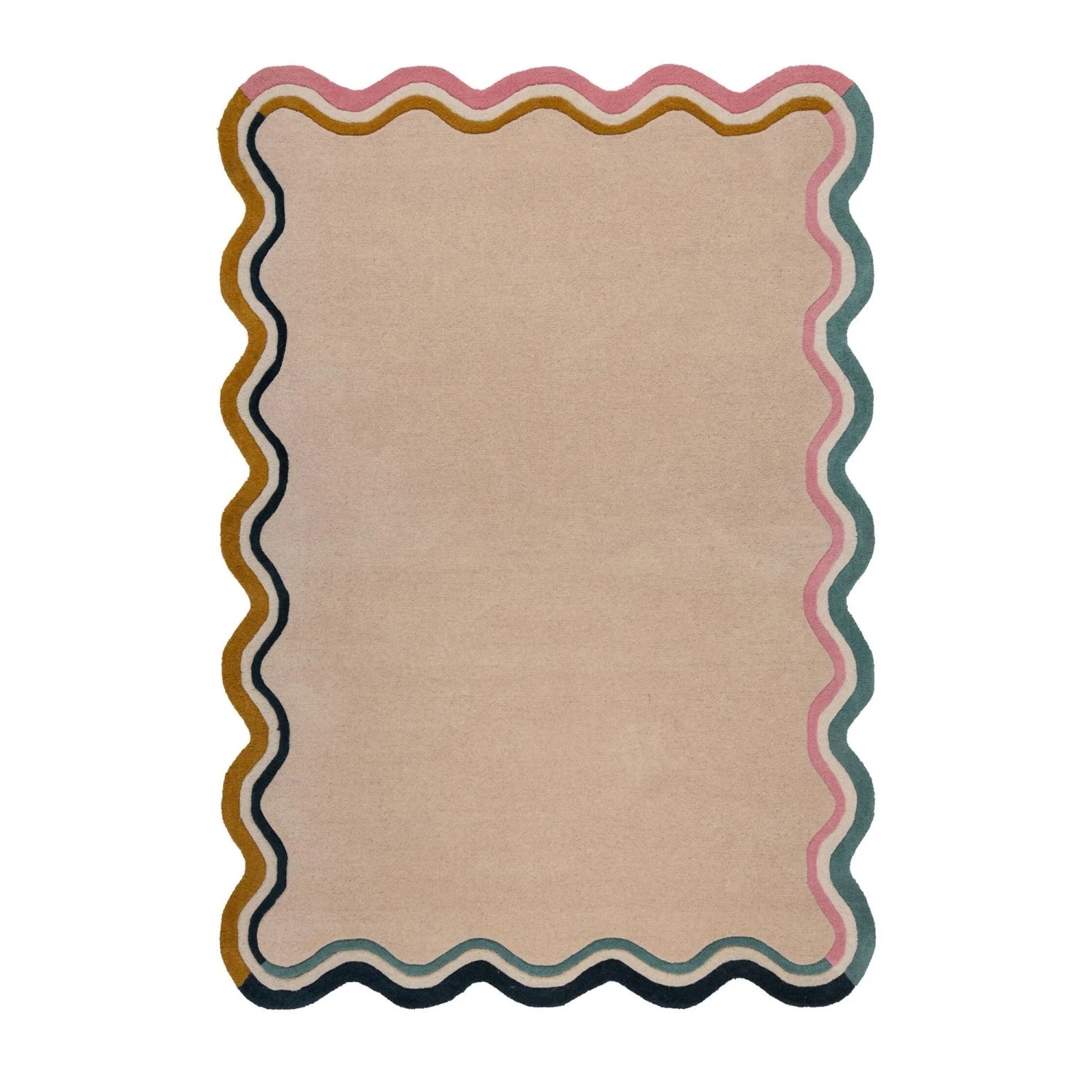 Flair Rugs Wollteppich Leo Border 200 cm x 290 cm Mehrfarbig