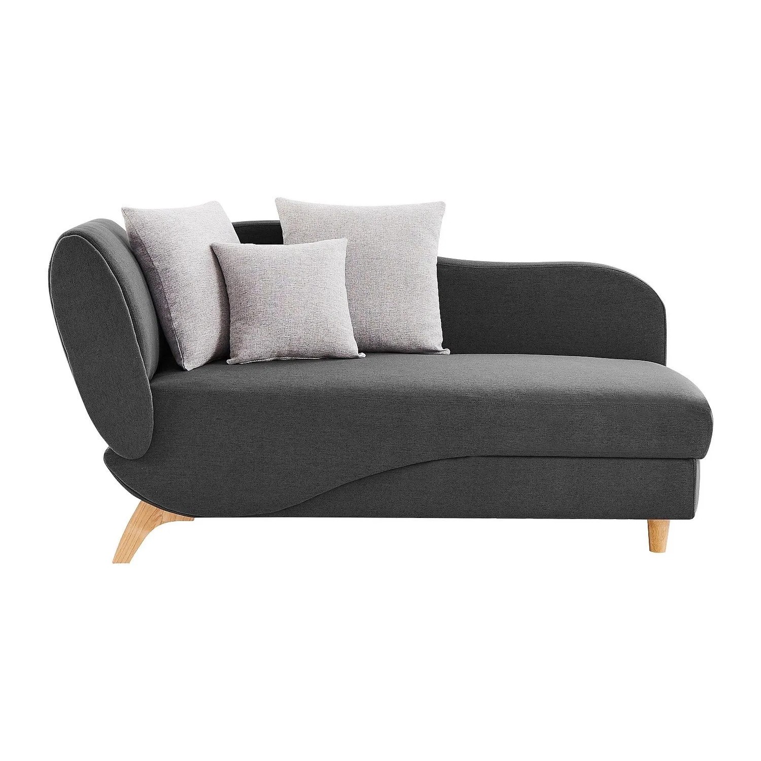 Vente-unique Recamiere Mit Schlaffunktion Penelope Anthrazitgrau 160 cm