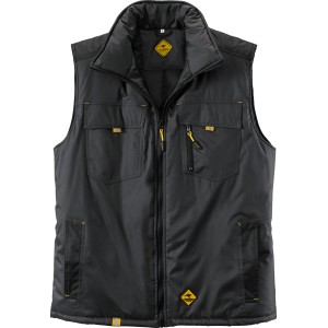 Roadsign Herren-Weste in Anthrazit/Gelb (Größe L) mit Reißverschluss und Taschen.