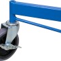 Detailaufnahme: Blaue Lenkrolle am Güde Trockenbaulift GTL 335.