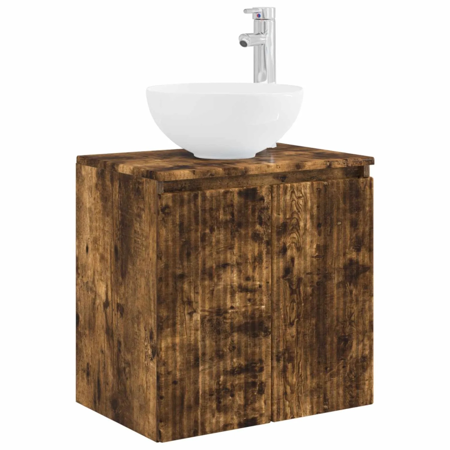 vidaXL Wandmontierte Waschtisch Geräucherte Eiche 49,5 x 35 x 63 cm 890387
