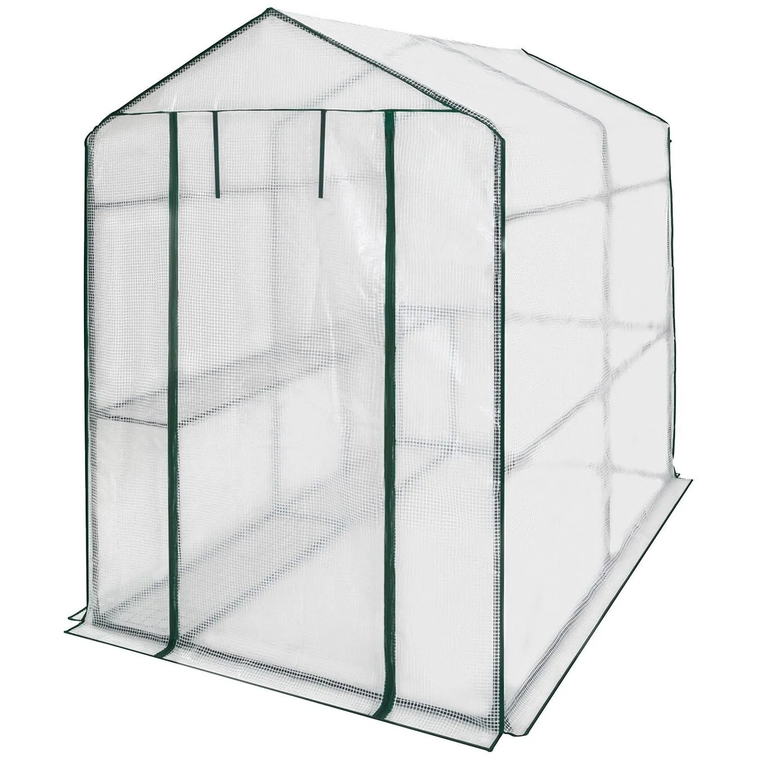 Tectake Foliengewächshaus Andrea 3 6 M³  Mit 4 Regalebenen Aufbau Im Stecksystem  186 x 120 x 190 cm Weiß