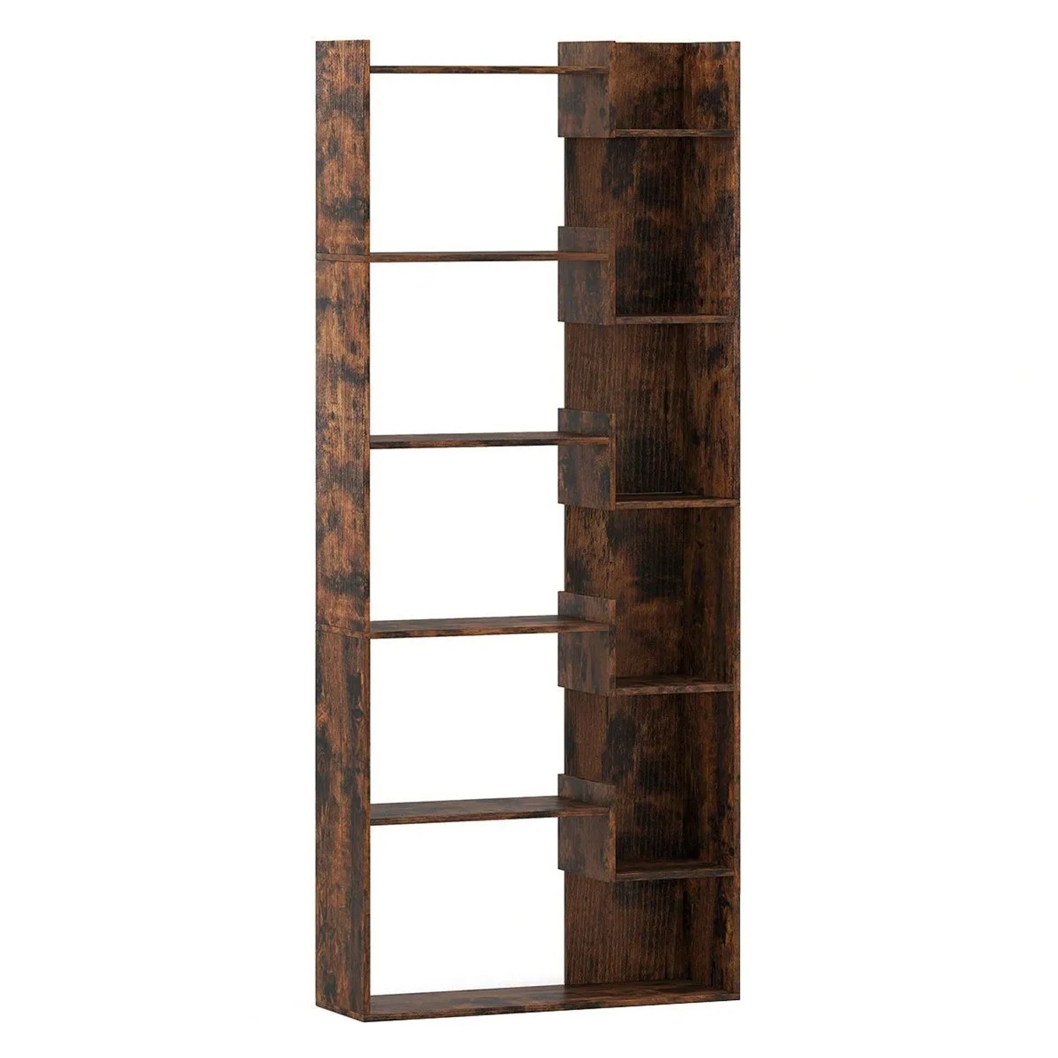 Costway 6-stöckiges Bücherregal Holzregal mit 2 Kippsicherungen Braun günstig online kaufen