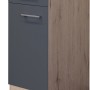 Flex-Well Unterschrank Morena, 30 cm, Basaltgrau/San Remo Eiche, mit Schublade und Tür.
