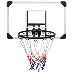 Transparentes Basketballkorb-Set von vidaXL (71x45 cm) mit Stahlring und farbigem Netz.