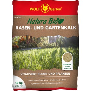 Wolf-Garten Rasen- und Gartenkalk Natura Bio, 10 kg Sack. Vitalisiert Boden und Pflanzen.