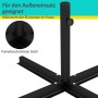 Schwarzer Outsunny Sonnenschirmständer aus Metall mit Kreuzfuß für den Garten.