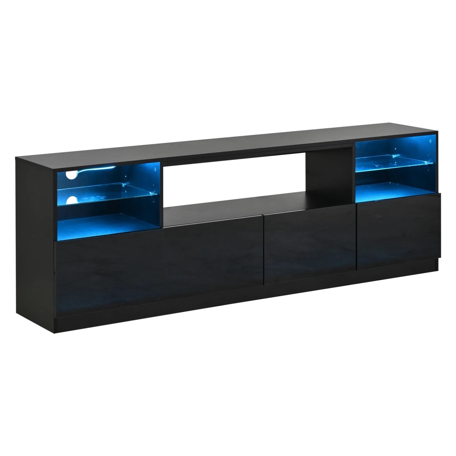 Merax TV-Lowboard LED 180x35x60 cm Hochglanz Schwarz