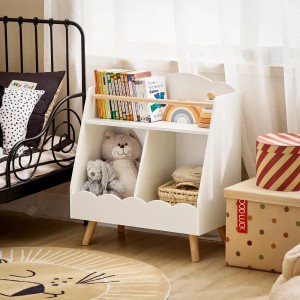 SoBuy Kinderregal mit 3 Fächern Bücherregal Aufbewahrungsregal Weiß KMB100-K-W