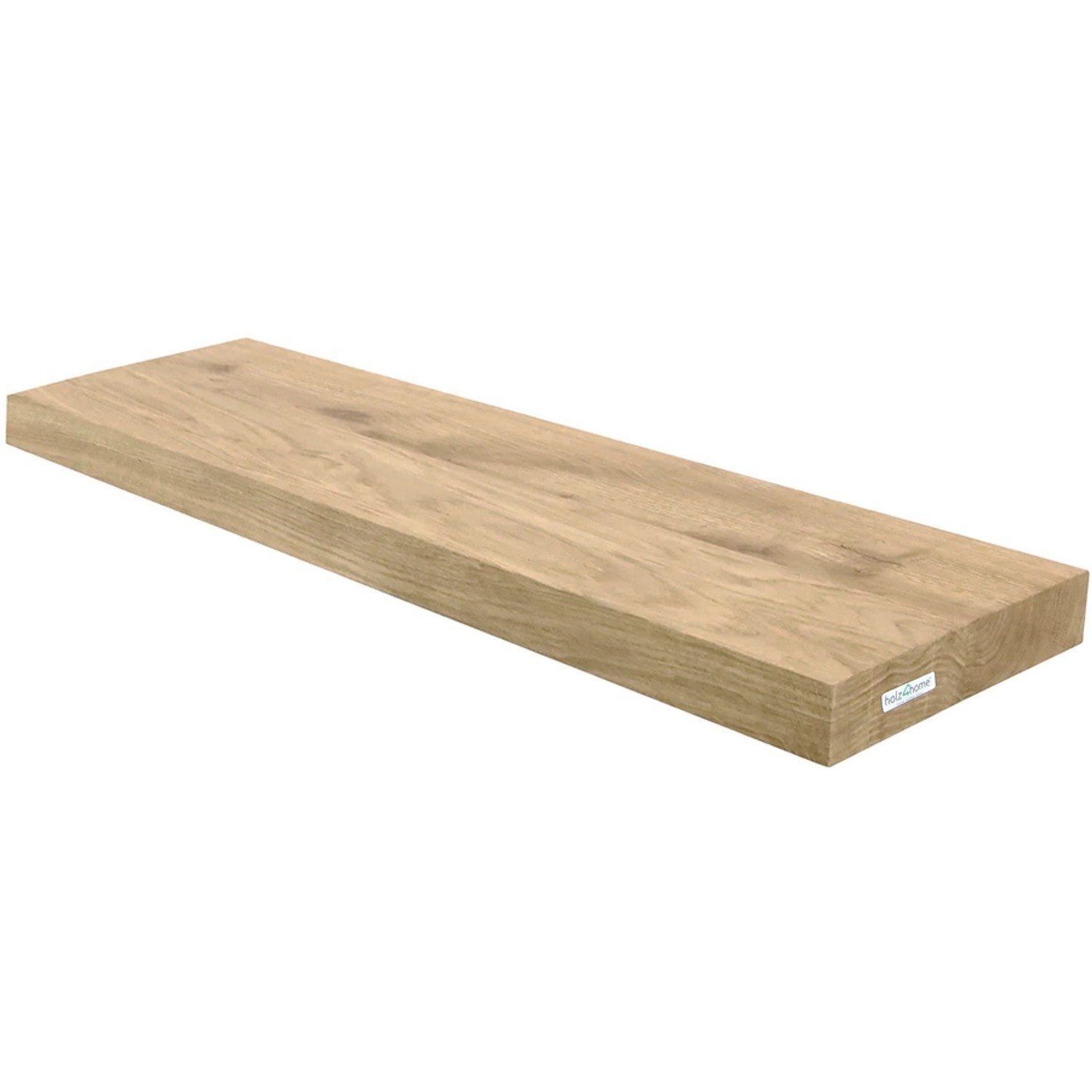 holz4home Schwebendes Wandregal aus Eiche 70cm Ohne Baumkante Hellgrau günstig online kaufen