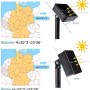 Salcar Solar-Lichterkette: Diagramm zur optimalen Solarmodul-Ausrichtung Sommer/Winter.