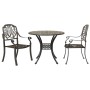 Bronzefarbenes 3-tlg. Bistro-Set aus Aluminiumguss für Garten, Terrasse oder Balkon.