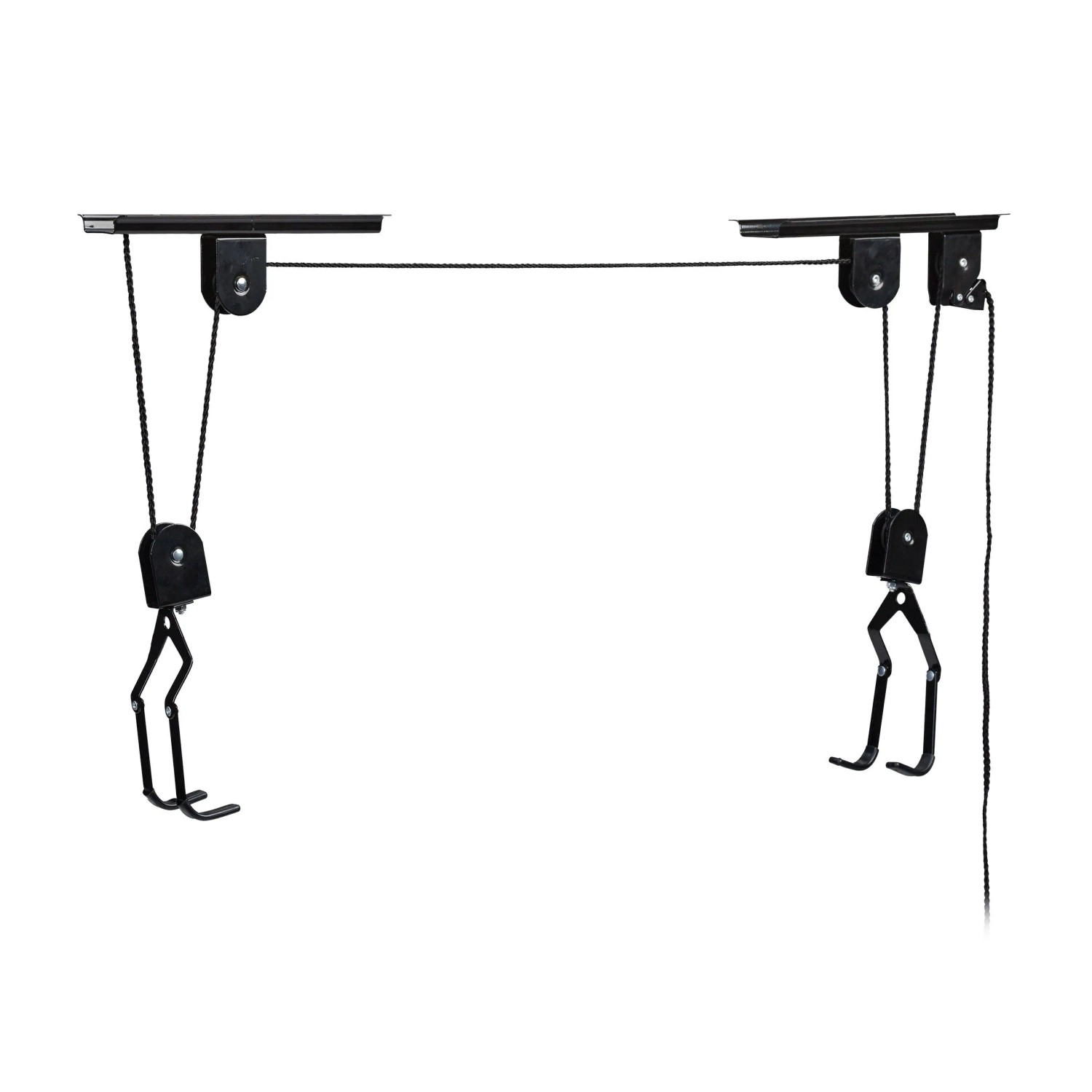 Relaxdays Fahrradlift Eisen Kunststoff Schwarz Mit Seilzug 7,5 cm x 25 cm x 9 cm