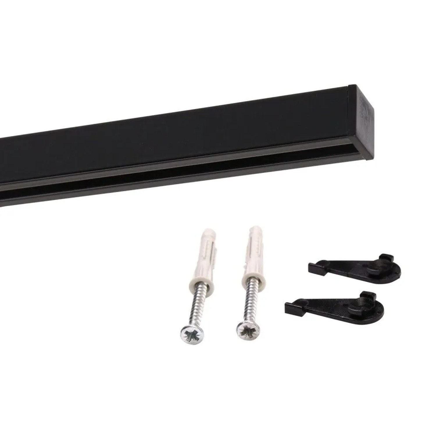 Deco-Raum Gardinenschiene nach Maß 1-Lauf Square Schwarz 390cm