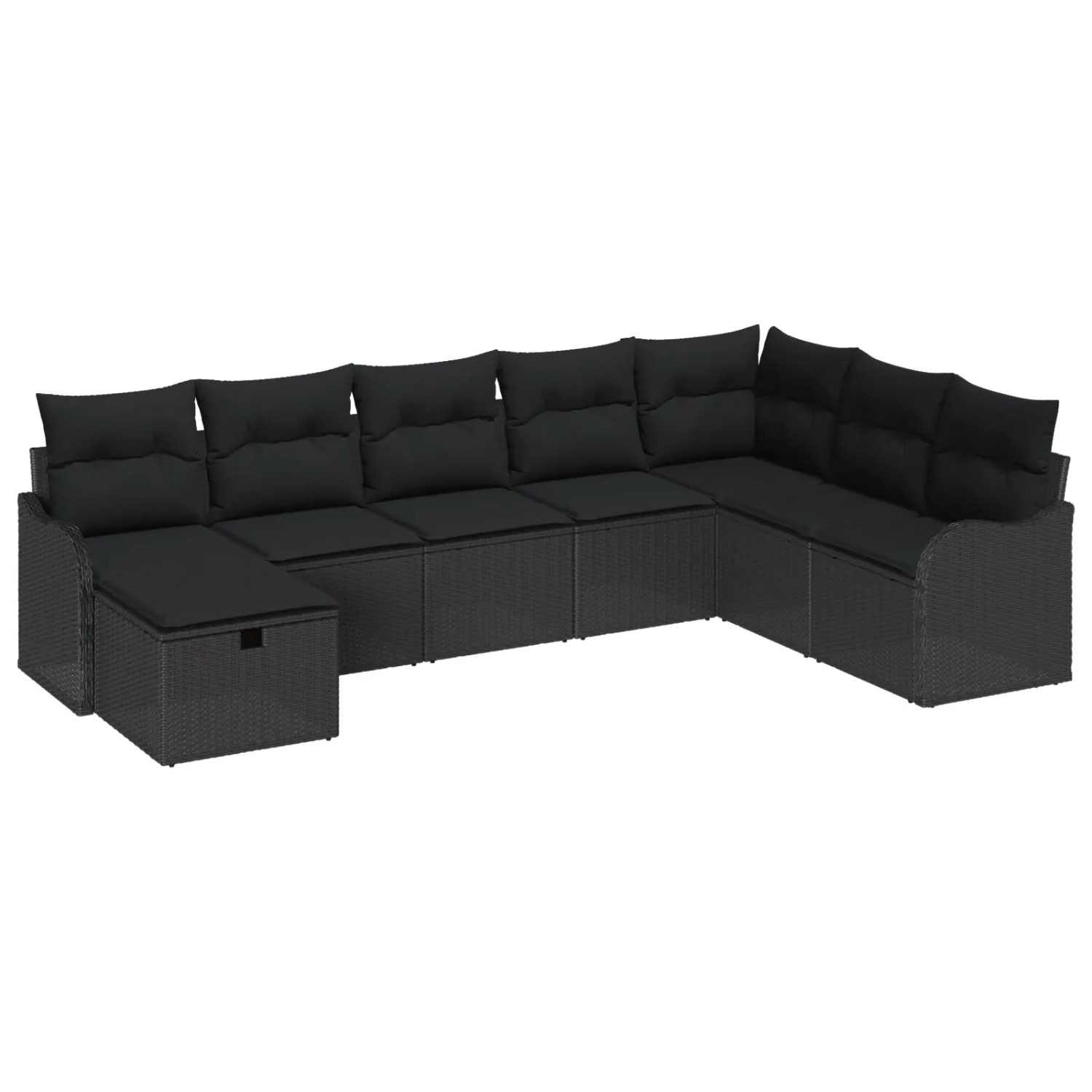 vidaXL Garten-Sofa-Set mit Kissen 8-Tlg Schwarz Poly Rattan 3360364 günstig online kaufen