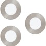 Eglo Connect LED-Einbauleuchten Fueva, 3er-Set, Nickel matt, runde Form.