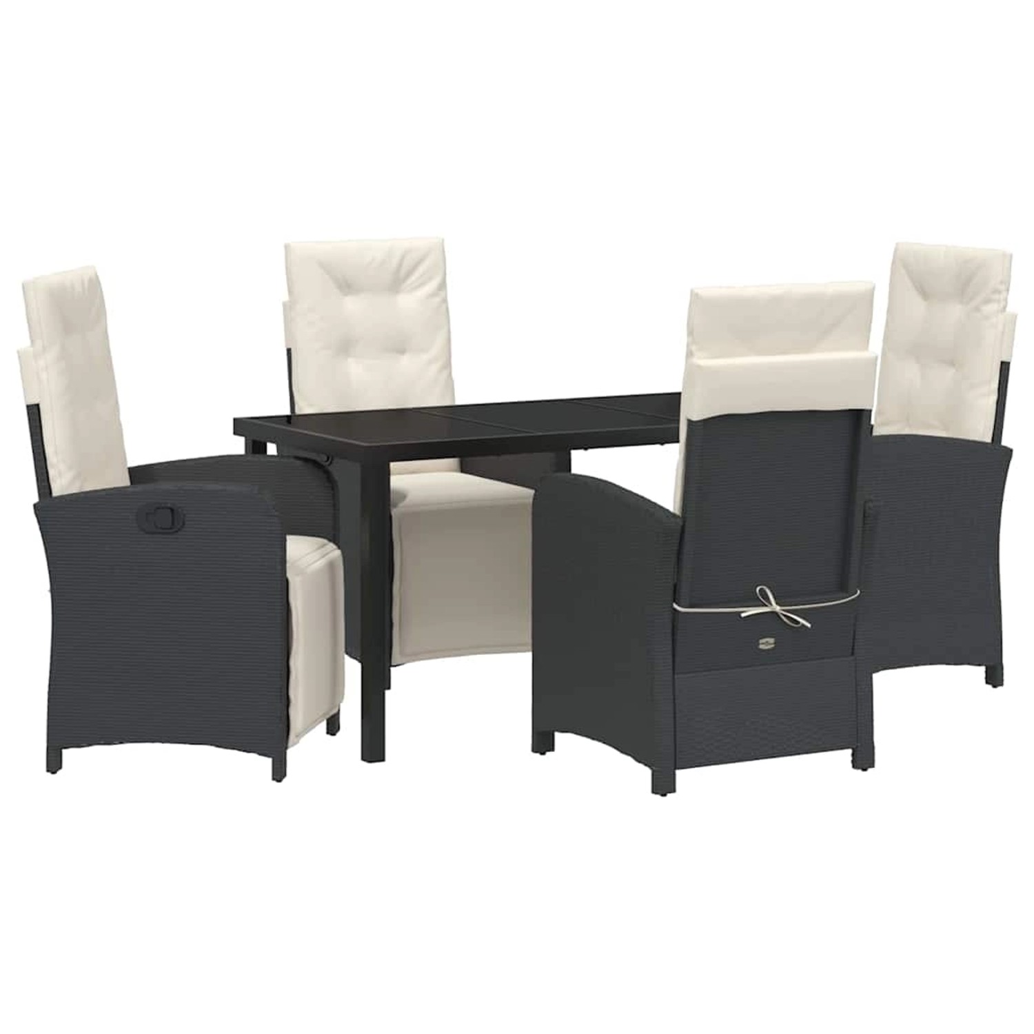 vidaXL Garten Essgruppe 5-Tlg Schwarz Poly Rattan 3380304 günstig online kaufen