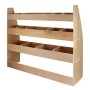 Monstershop VW Caddy Regal aus Holz mit drei Ebenen und mehreren Fächern für Autozubehör.