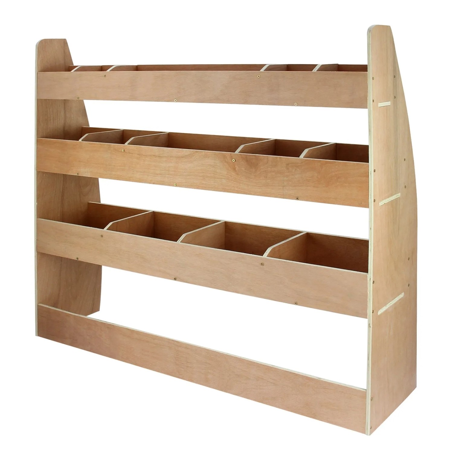 Monstershop VW Caddy Regal aus Holz mit drei Ebenen und mehreren Fächern für Autozubehör.