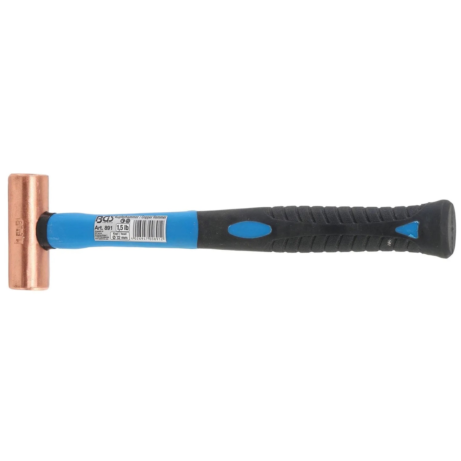 BGS Kupferhammer Fiberglasstiel Ø 32 Mm 680 G  1 5 Lb  Kopf 891