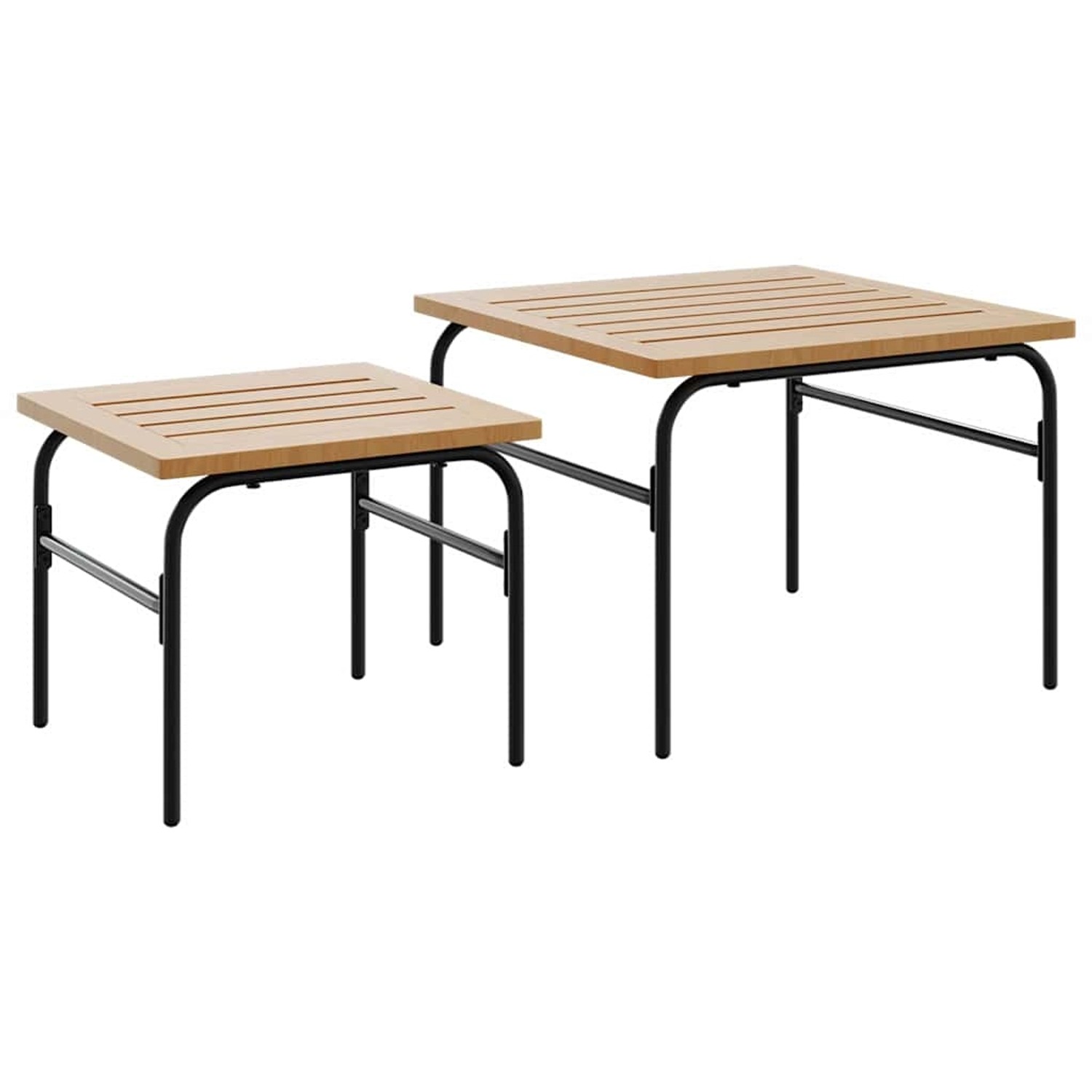vidaXL Outdoor-Satztische 2 Stk Braun und Schwarz Stahl 4009307 günstig online kaufen