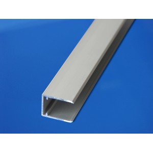 Alu-U-Profil, 16 mm, eloxiert, 250 cm lang, für Kunststoffbedachung.