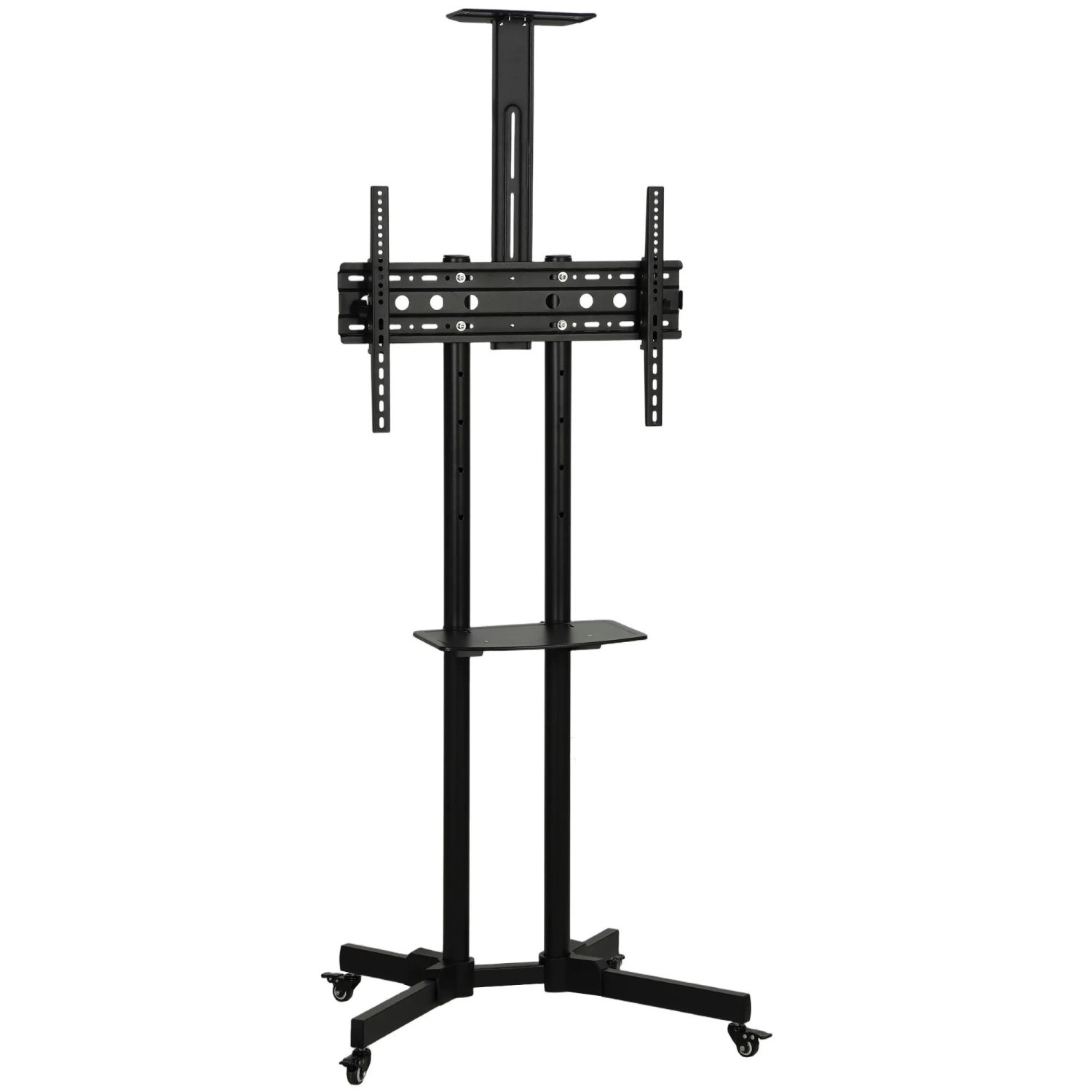 HOMCOM Mobiler TV-Ständer Metall 76 x 56 x 187,5 cm Schwarz