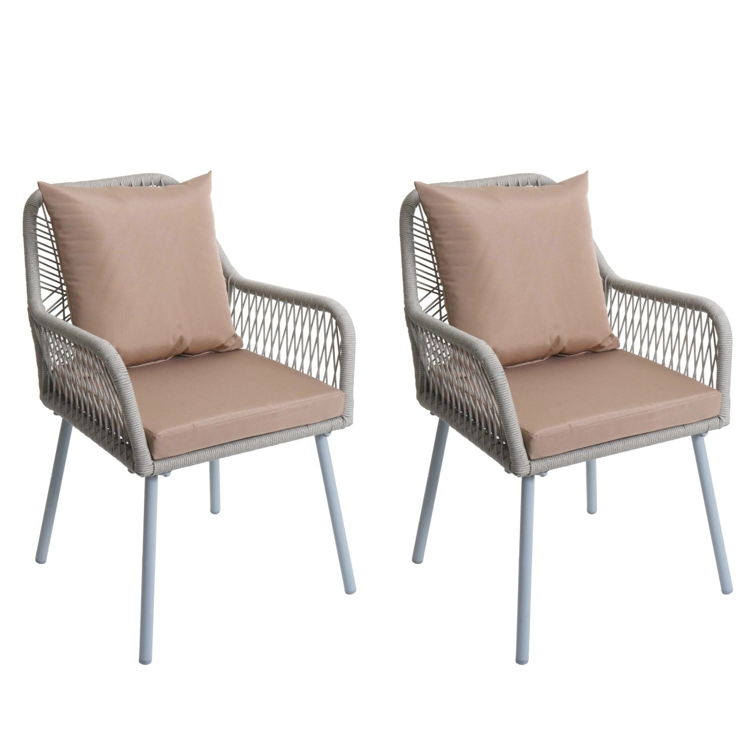 PROREGAL Gartenstuhl 2er-Set 81x54x62cm Sitzhöhe 46cm Outdoor Sitz-/Rückenp günstig online kaufen