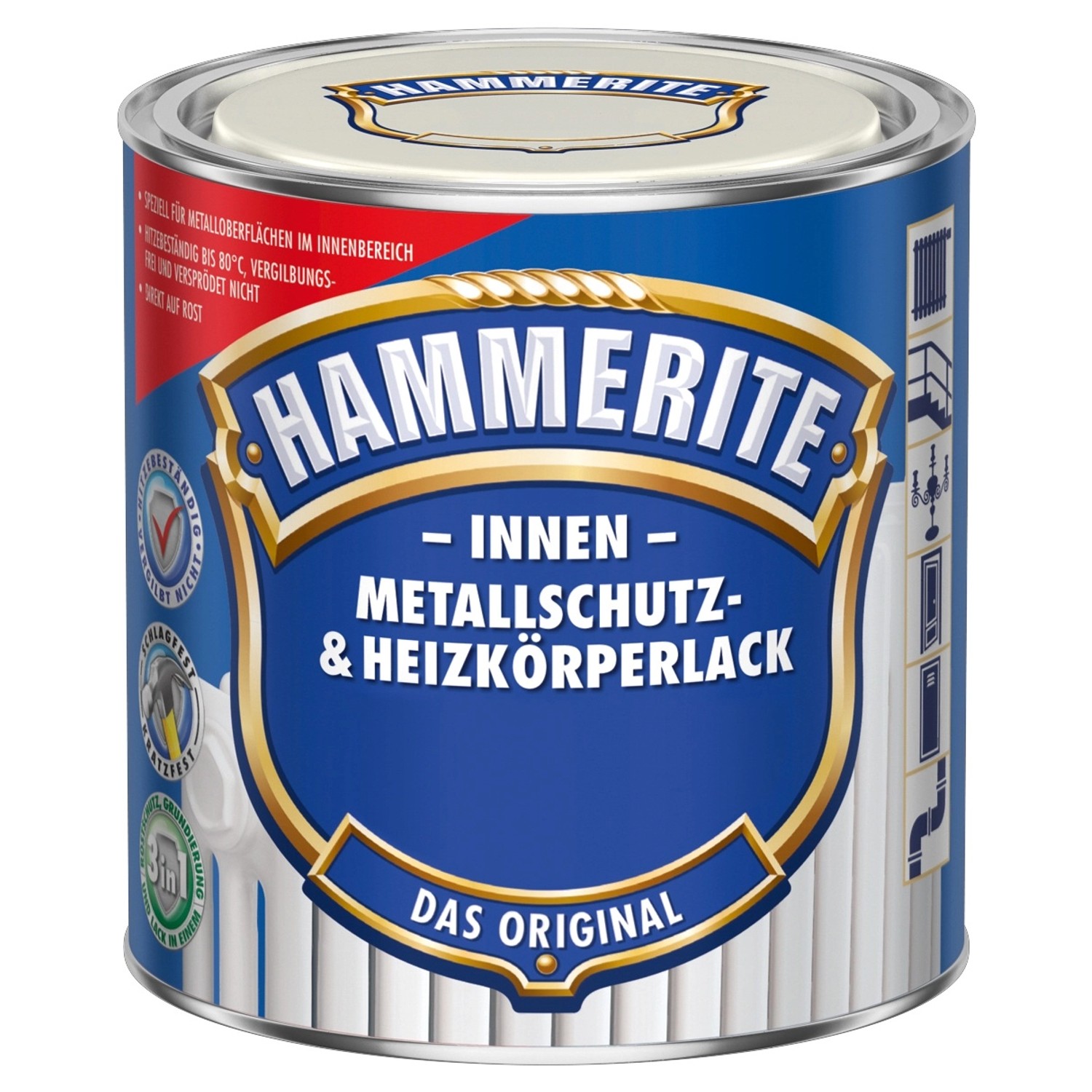 Hammerite Metallschutz- & Heizkörperlackk Weiß glänzend 500 ml
