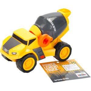 Gelber Volvo Power Betonmischer aus Kunststoff für Kinder, Spielzeug für kleine Baumeister.